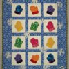 Adorable Winter Mittens Applique Wall Hanging