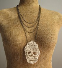 Crochet Skull Necklace