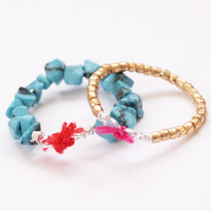 Cute Stackable Beaded Wire Rings