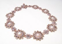 Lilac Rosette Seed Bead Necklace
