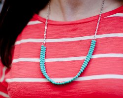 Super Easy Turquoise Bead Necklace