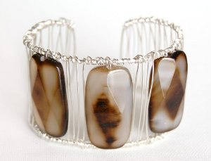 Wire Wrapped Agate Cuff Bracelet