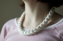 Knit Cable Braided Necklace