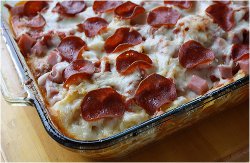 3 Meat Pizza Casserole Recipe