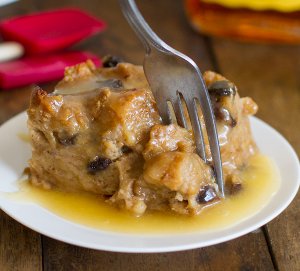 Bread Pudding with Hot Butter Rum Sauce