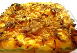 Crunchy Onion Cheddar Potato Bake