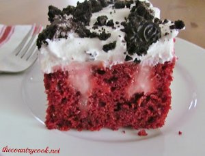 Elegant Red Velvet Poke Cake