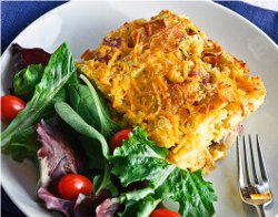 Easy Breakfast Casserole with Ham and Cheese