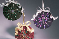 CD Ornaments with Beads