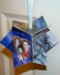 Homemade Photo Ornament From Christmas Cards