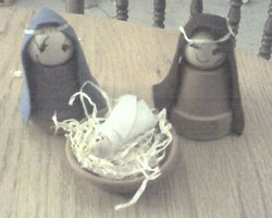 Clay Pot Nativity Scene