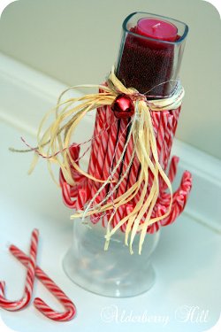 Minty-Fresh Candy Cane Candles