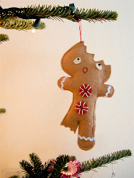 Half-Eaten Gingerbread Man Ornament