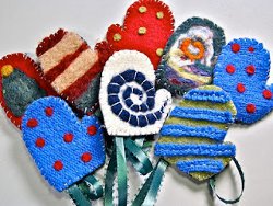 Felted Mitten Ornaments