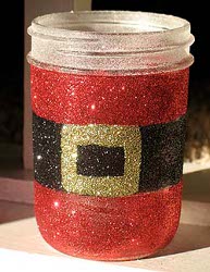 Glittery Santa's Belly Jar
