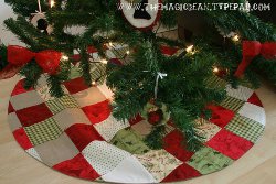 Patchwork Hand Tied Christmas Tree Skirt