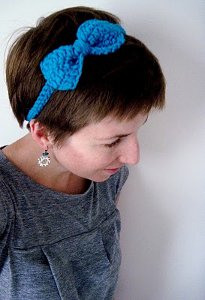 Blå Bow Headband