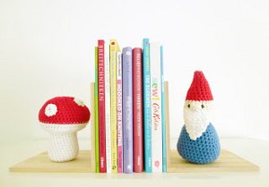 Gnome and Mushroom Bookends