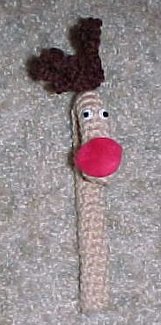 Crocheted Candy Cane Reindeer