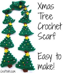 Christmas Tree Crochet Scarf