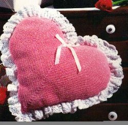 Crocheted Heart Pillow
