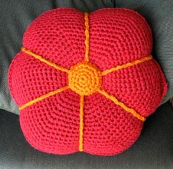 Crochet Poppy Pillow