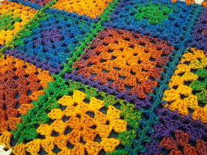 Rainbow Square Afghan