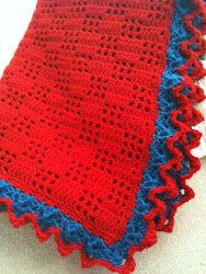 Fire Engine Red Trellis Blanket