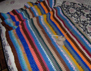 Leftover Yarn Striped Afghan | AllFreeCrochetAfghanPatterns.com