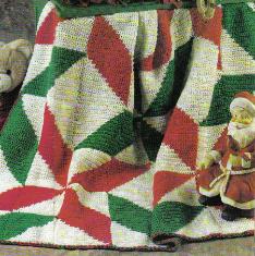 Christmas Poinsettia Swirls Afghan