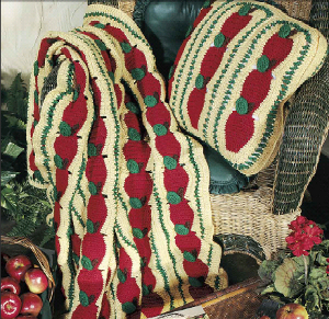 Apple Mile-a-Minute Afghan and Pillow
