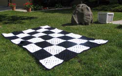 Checkered Race Flag Crochet Blanket