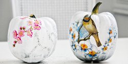 Artistic Decoupaged Pumpkins