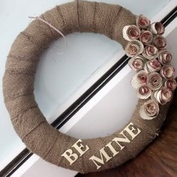 Be Mine Burlap Wreath