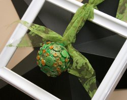 Buttons and Sparkles Ball Ornament