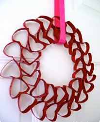 Cardboard Tube Heart Wreath