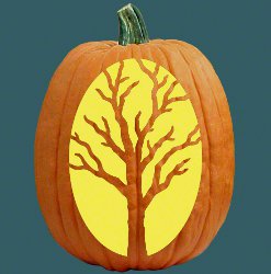 Creepy Tree Pumpkin Carving Pattern