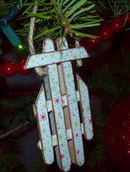 Easy Popsicle Stick Sled Ornament