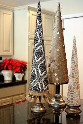 Elegant Christmas Tree Cones | AllFreeHolidayCrafts.com