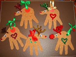 Handprint Reindeer Ornaments