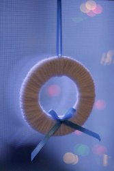 To-Go Cup Yarn Wreath Ornament
