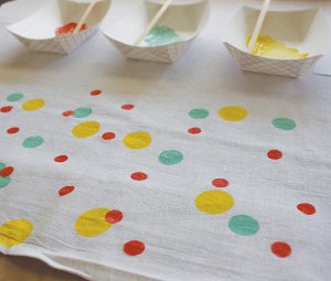 Painted Dotty Dishtowels