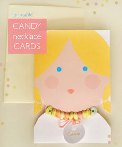 Printable Candy Necklace Cards