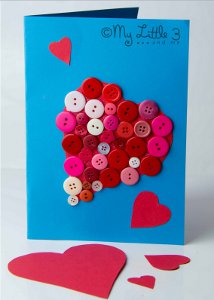 Adorable Button Valentine Card