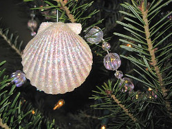 Glittered Seashell Ornaments