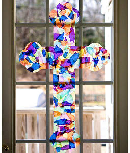 Easter Stained Glass Cross