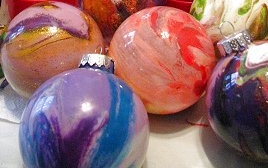Swirled Paint Glass Ornaments