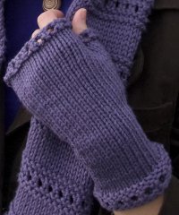 Purple Monkey Dishwasher Fingerless Mitts | Rogue Knits