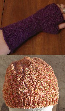 Fireball Hat and Fingerless Gloves