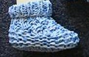Two Needle Blocks Baby Booties AllFreeKnitting.com